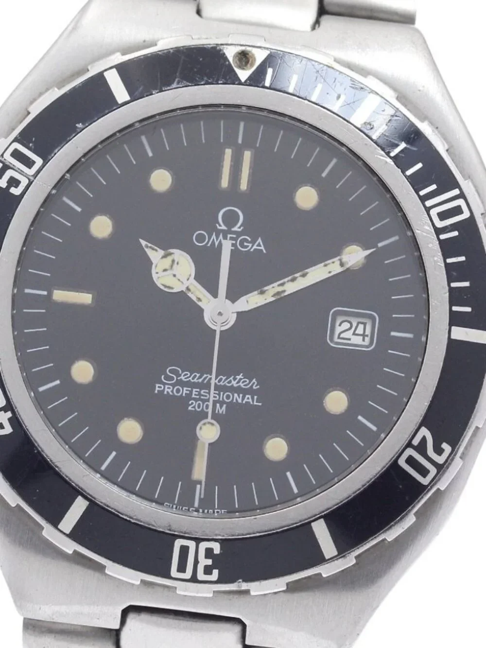 OMEGA Seamaster200m Large size date black Dial Quartz Men's Watch_962924